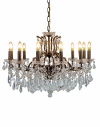 Large 12 Branch Bronze Shallow Chandelier