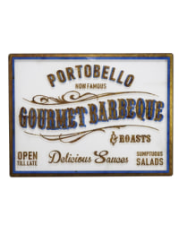 Large Gold Framed "Portobello Gourmet" Wall Sign