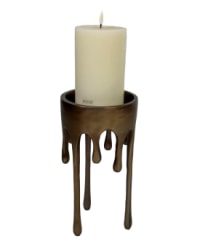 Large Gold "Dali" Drip Candle Holder