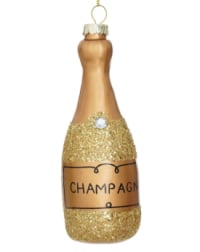 Champagne Bottle Decorative Glass Hanging Ornament (to be bought in qtys of 12)