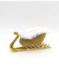 Gold Beaded Fur Sleigh Bottle Holder / Storage Bowl 