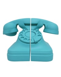 Set of Matt Aqua Blue Telephone Bookends