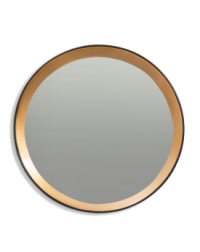 Medium Round Black & Gold Deep-Framed Belgravia Wall Mirror