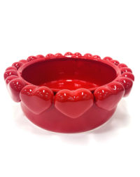 Large Bowl w/ Multi Red Hearts