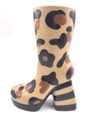 Leopard Print Heeled-Boot Ceramic Vase