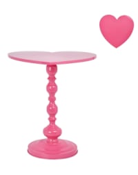 Metal Pink Heart Side Table 