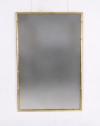 Antique Gold Rectangular Metal Bamboo Wall Mirror
