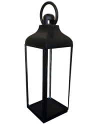Extra Large Square Matt Black Steel & Glass Lantern