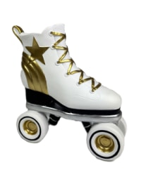 Retro Roller Skate Vase - White / Gold / Black