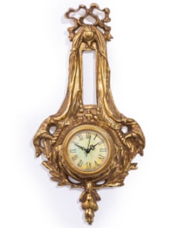Antique Gold Wall Hanging Ornate Bow Clock