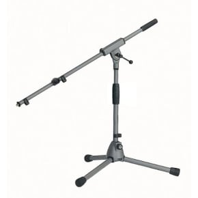 K&M 25900-300-55 Microphone Stand - Low + Adjustable Boom Black