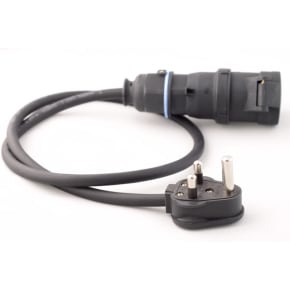 StageCable  15A Plug to 16A 240V Black Socket Cable 1.5mm - 1m