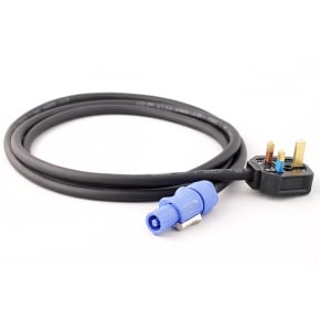 StageCable  13A Plug to Powercon Socket Black PVC 1.5mm - 2m