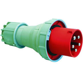 PCE 045-6 125A 400V 5 Pin Cable Plug IP67 - Red