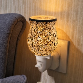 White Glow Crackle Tulip Mosaic Warmer