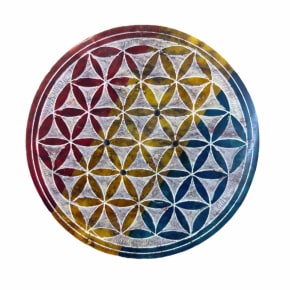 Rainbow Flower of Life Soapstone Incense holder