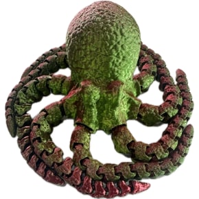 Two-Tone Cerise Green 3D Printed Octopus