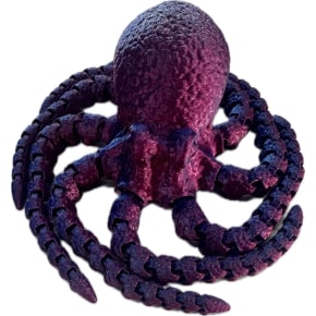 Two-Tone Purple Blue 3D Printed Octopus