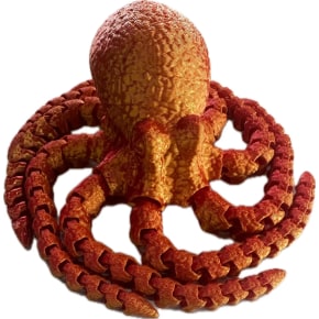 Two-Tone Red Gold 3D Printed Octopus