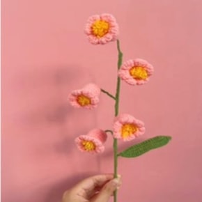Pink Lily of the valley Crochet Flower