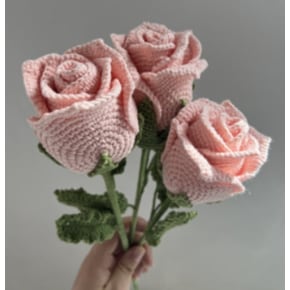 Light Pink Wine Rose Crochet Flower
