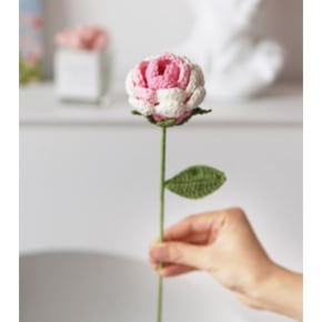 White Pink Gradient Rose Crochet Flower