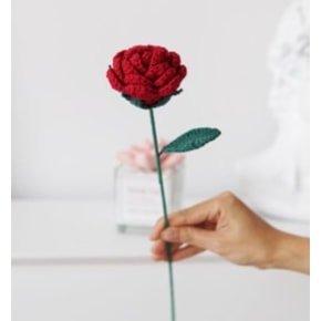 Red Rose Crochet Flower