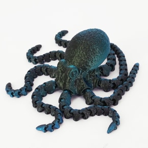 Blue Black 3D Printed Octopus
