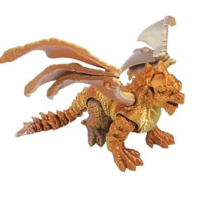 Silver Gold Bronze 3D Printed Angry Flying Dragon