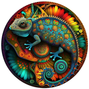 Chameleon Wooden Puzzle - 150pcs Round