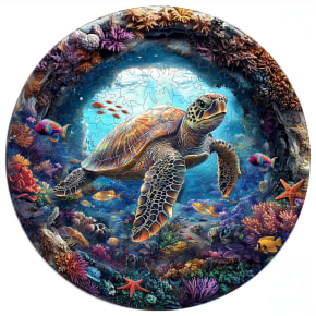 Sea Turtle Wooden Puzzle - 150pcs Round