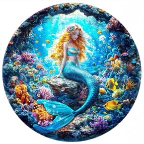 Mermaid Wooden Puzzle - 150pcs Round