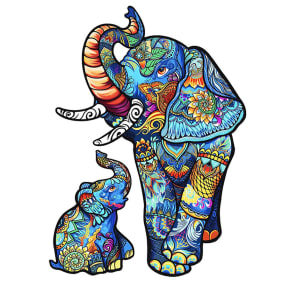 Elephant Family Wooden Puzzle - 300pcs