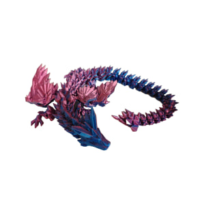 Purple Blue 3D Printed Large Dragon with wings