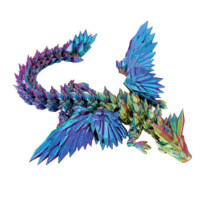 Purple Yellow Blue Large Dragon with wings