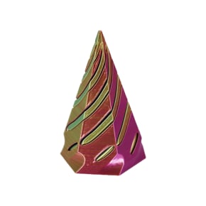Green Gold Purple 3D Printed Large Hex Cone