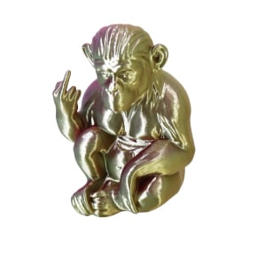Green Gold Purple 3D Printed Monkey