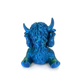 Blue Green 3D Printed Highland Cow B