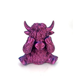 Purple Blue 3D Printed Highland Cow D