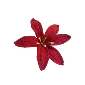 Red Lily Crochet Flower