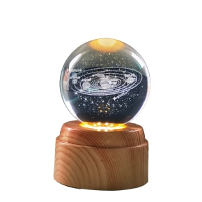 Solar System Rotating 3D Crystal Globe Light