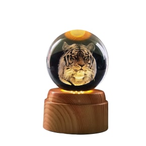 Tiger Rotating 3D Crystal Globe Light