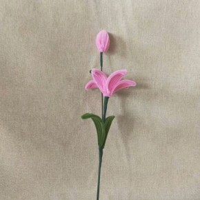 Dark Pink Lily Pipe Cleaner Flower