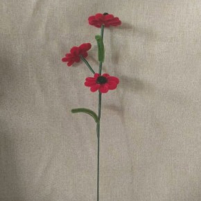 Red Black Plum Blossom Pipe Cleaner Flower