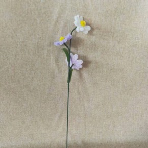 White Purple Daisy Pipe Cleaner Flower