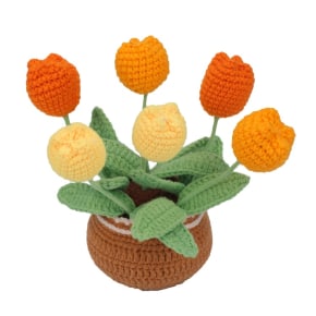 Crochet Tulip with Pot - Sunshine