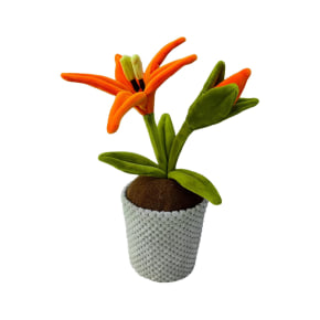 Orange Lily Flower Pot Door Stop