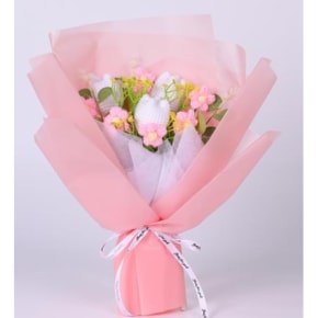 Pink Tulip Crochet Flower Bouquet 