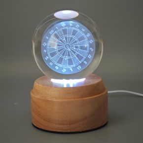 Dartboard Rotating 3D Globe Light - Wooden