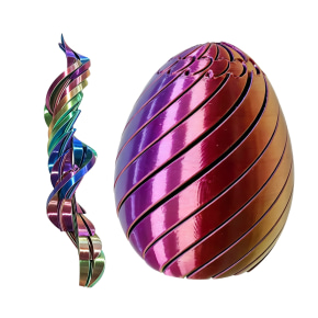 Purple Blue Green 3D Printed Twisty Fidget Egg